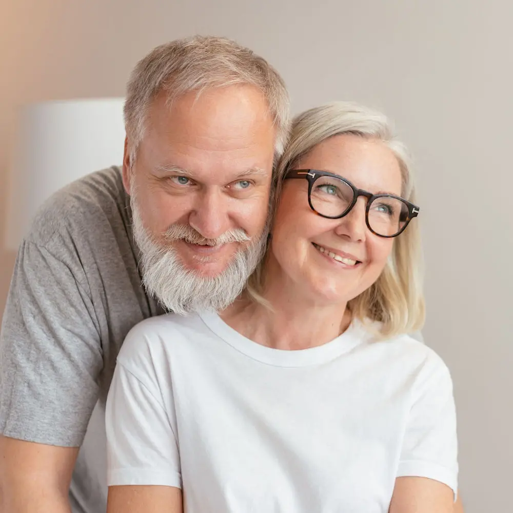 Older couple smiling