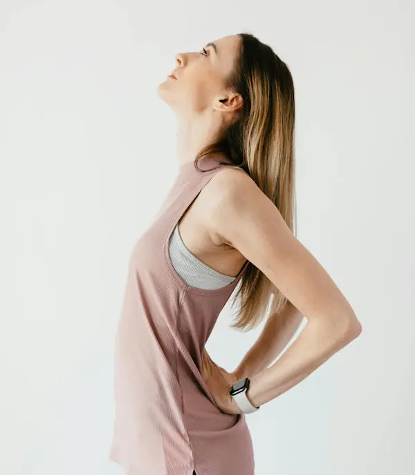 Woman stretching her back